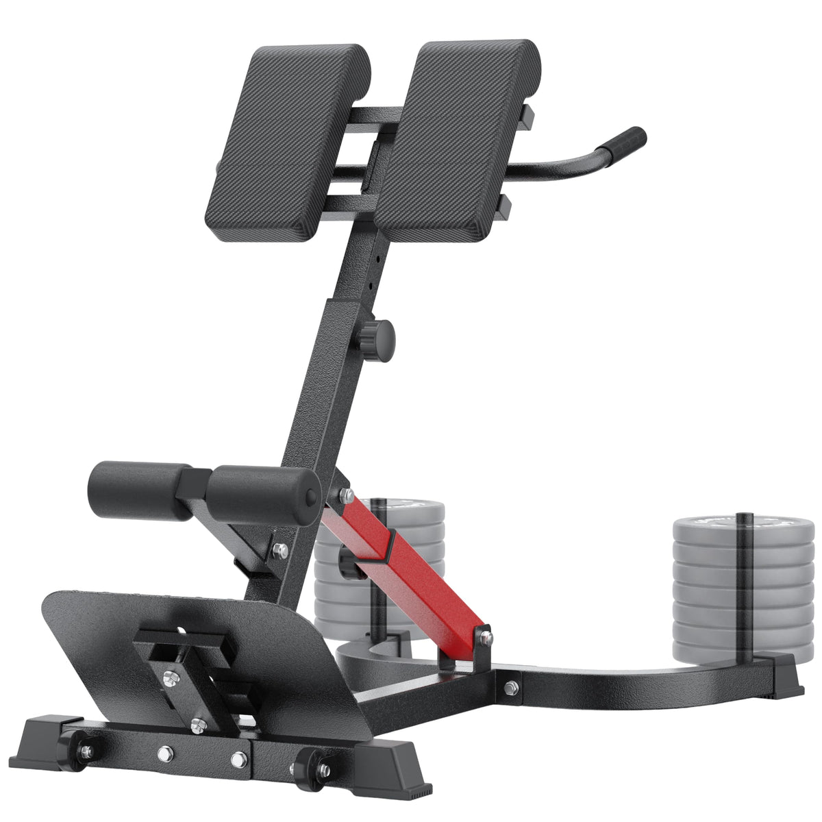 Roman Chair Back Extender - Angle & Height Dual Adjustable Hyperextension Bench for Home Gym - Adjustable Back Exercise Machine Fitness Equipment