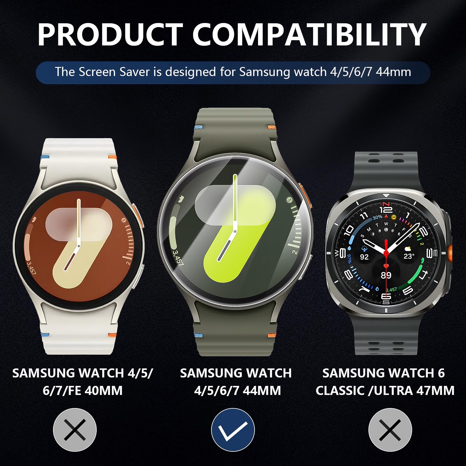 Suoman 4-Pack for Samsung Galaxy Watch 4 Classic 46mm Tempered Glass Screen Protector for Galaxy Watch 4 Classic 46mm Smartwatch [2.5D 9H Hardness] [Anti-Scratch]