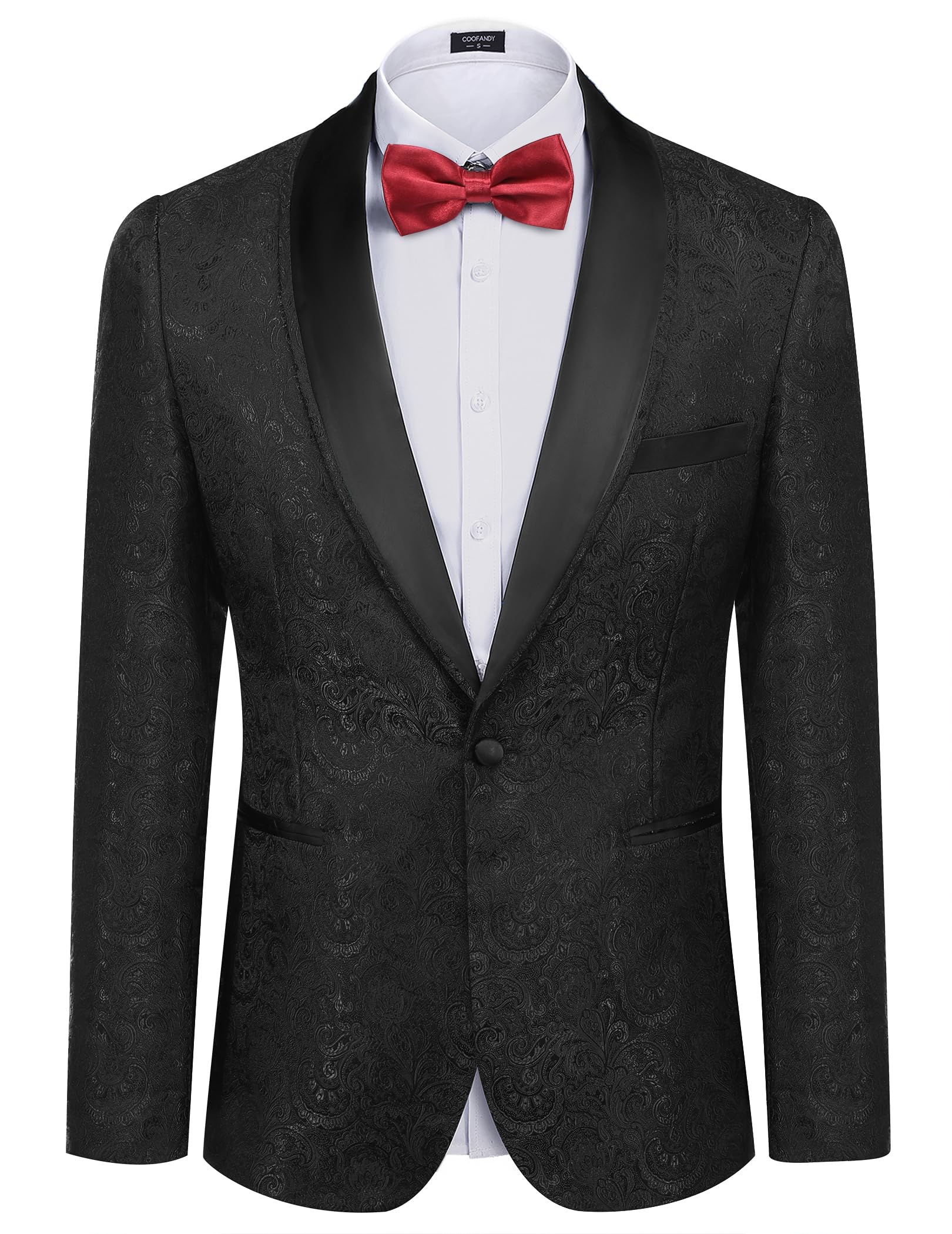 COOFANDY Men's Floral Tuxedo Suit Jacket Slim Fit Dinner Jacket Party Prom Wedding Blazer Jackets