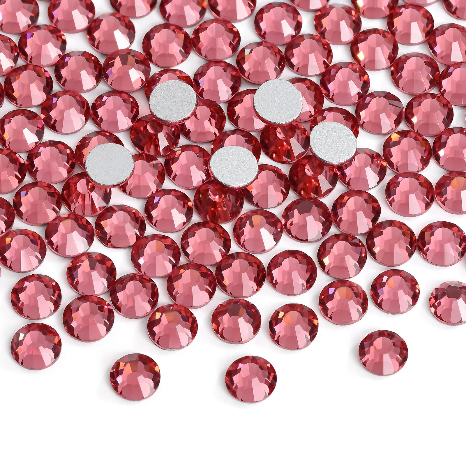2880 Pieces Flatback Rhinestones Glue Fix Crystal Glass Diamantes Gems for Crafting Nail Art Crafts Decorations Clothes Shoes 1.4 mm (ss3, Amber)