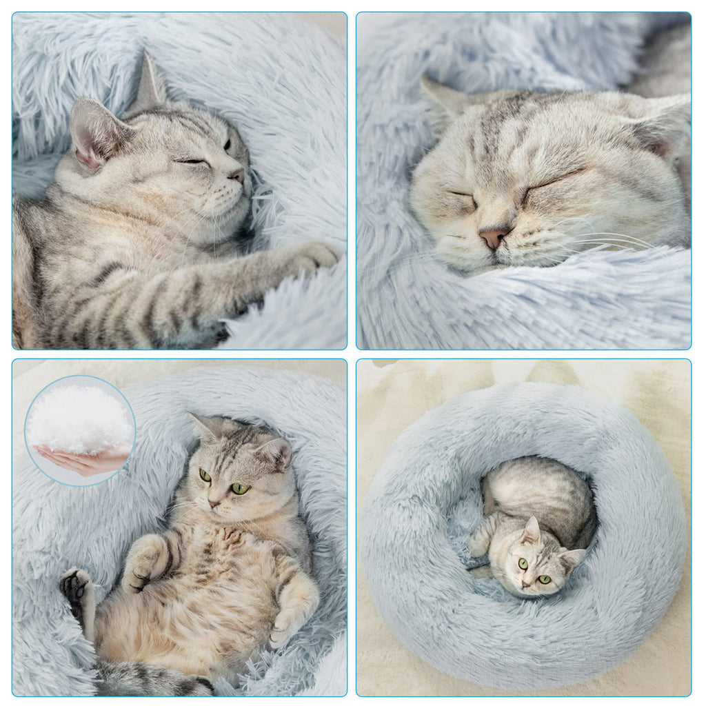 Nisrada Cat Beds for Indoor Cats,15.7 Inch Small Cats Beds, Washable-Round Pet Bed for Puppy and Kitten with Slip-Resistant Bottom
