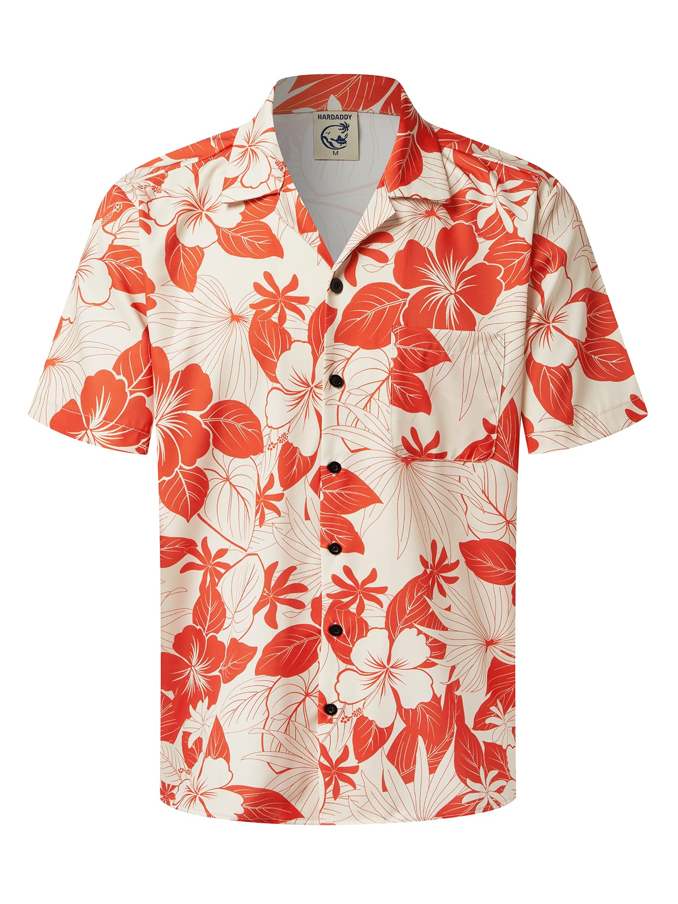 Hardaddy Men's Camp Collar Retro Vintage Bowling Button Down Shirt with Pocket Casual Short Sleeve Beach Shirts Summer