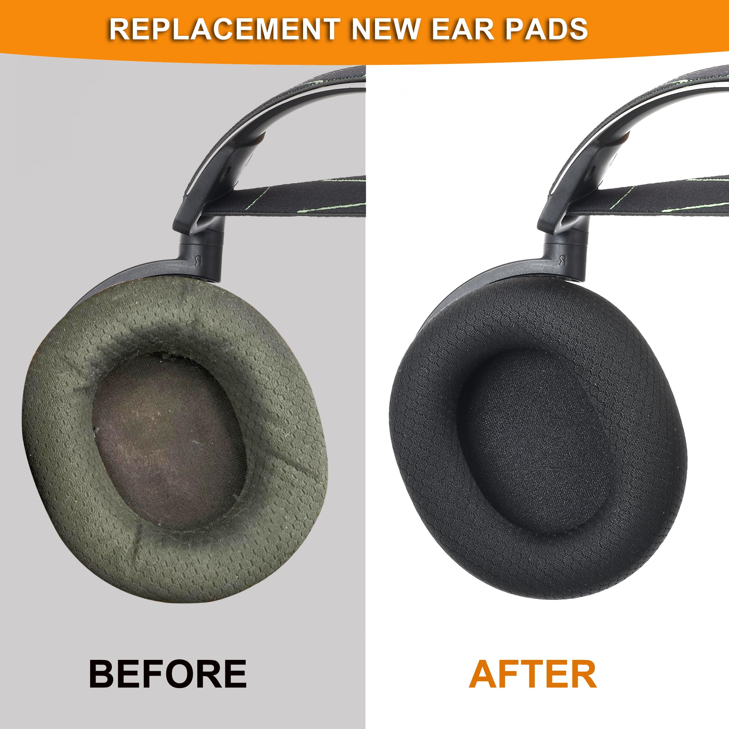 Arctis 3/5 / 7/9 Replacement Black Fabric Ear Pads Cushion Compatible with SteelSeries Arctis 3 / Arctis 5 / Arctis 7 Arctis 9 / Arctis 1 / Arctis pro Lossless Wireless Gaming Headset Headphone