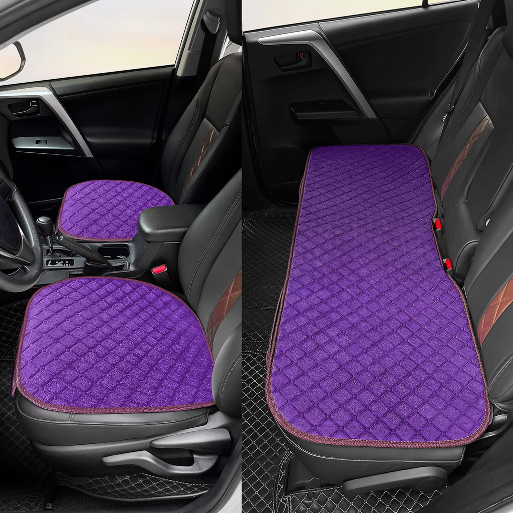 surpassme Comfortable Car Seat Covers Universal Front Seat Covers for Car Accessories, Padded Car Interior Covers for Automotive, SUV, Truck, and Van(Black)