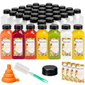 TOMNK 45pcs 2oz Plastic Shot Juice Bottles with Caps, Ginger Shot Bottles, Reusable Clear Bulk Beverage Containers for Ginger Shot, Juice, Milk, and Other Beverages