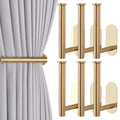 Groleca 2 Pack Adhesive Curtain Holdbacks Curtain Tie Backs Curtain Holdbacks No Drill Curtain Pull Backs Adhesive Curtain Hooks Curtain Holders for Drapes (2, Black)
