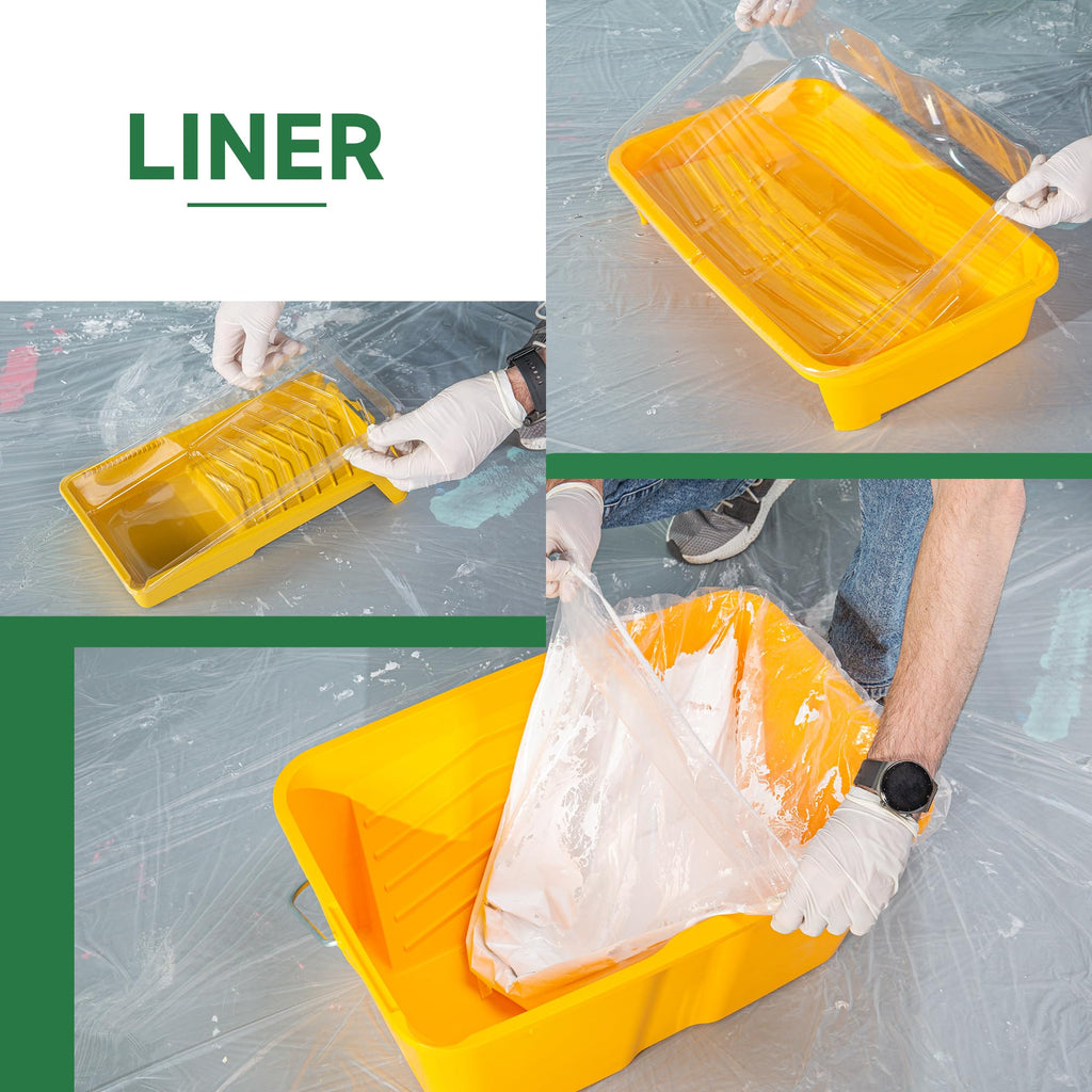 VOOMEY 18 Inch Paint Tray Liner, Plastic Paint Bucket Inner Liner Bags for Paint Roller Kit, 5pcs,Disposable for Quick Cleanup