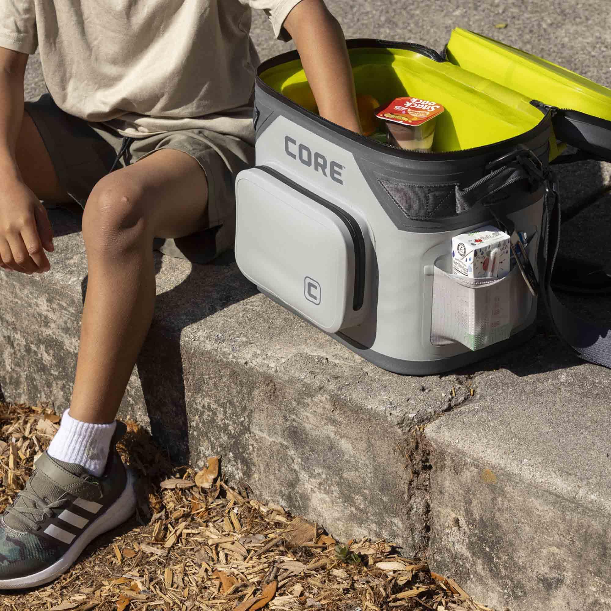 CORE Magnetic Leak Proof Soft Cooler with Waterproof Zipper | Insulated Bag Portable Ice Chest Box | Best Soft Cooler for Food & Beverages for Tailgating, Car Camping, Travel, and Family Beach Picnics