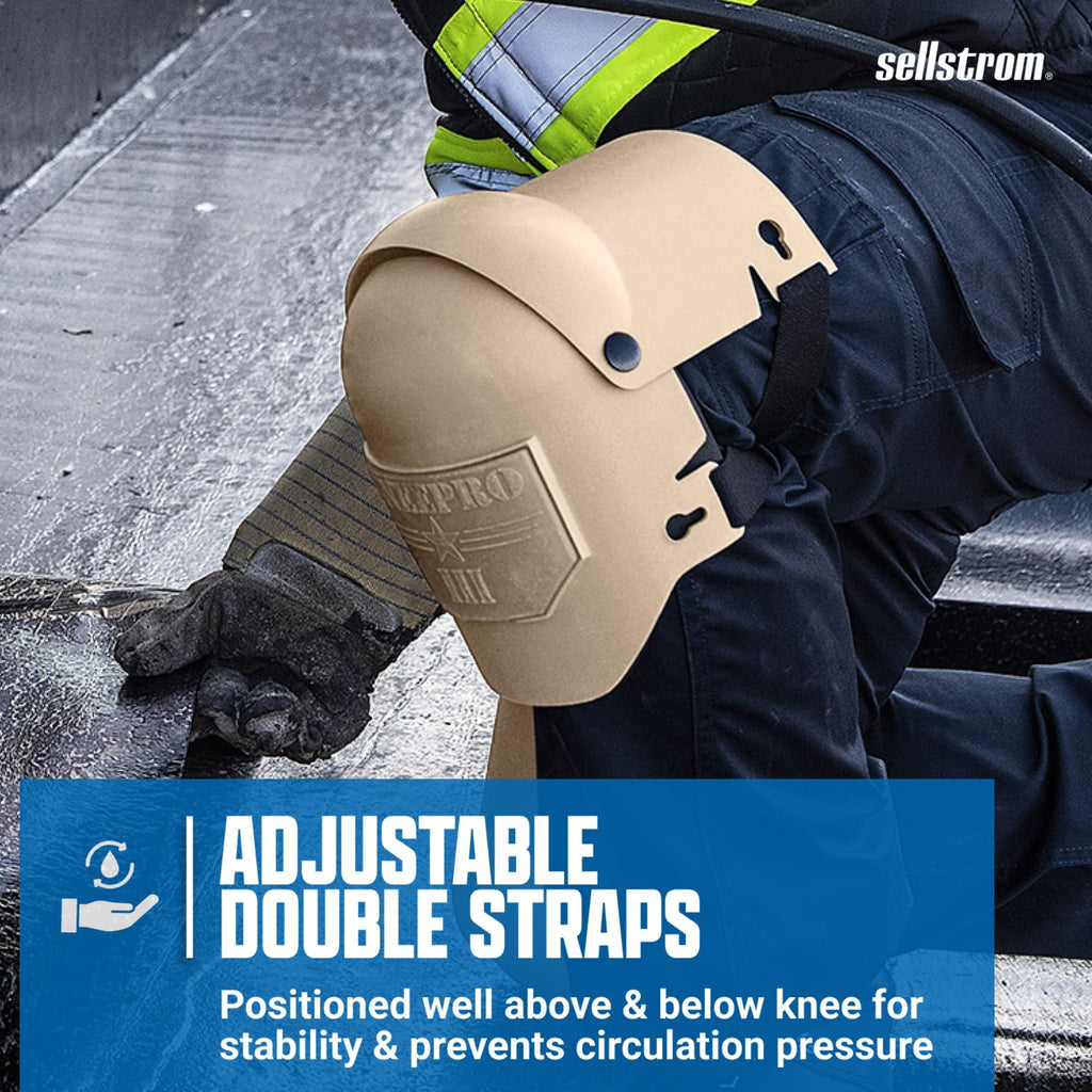 Sellstrom Rodilleras profesionales Ultra Flex III KneePro para hombres y mujeres con amortiguación de espuma de triple capa, carcasa exterior de servicio pesado, clips de velocidad - para trabajos de