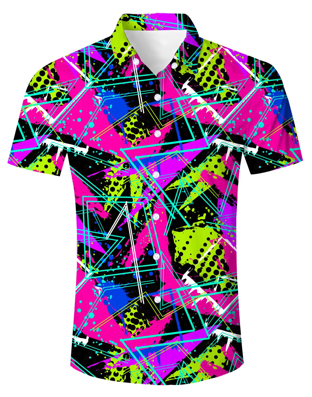 Fanient Mens Hawaiian Shirt Summer 3D Print Casual Short Sleeve Button Down Graphic Aloha Dress Shirts
