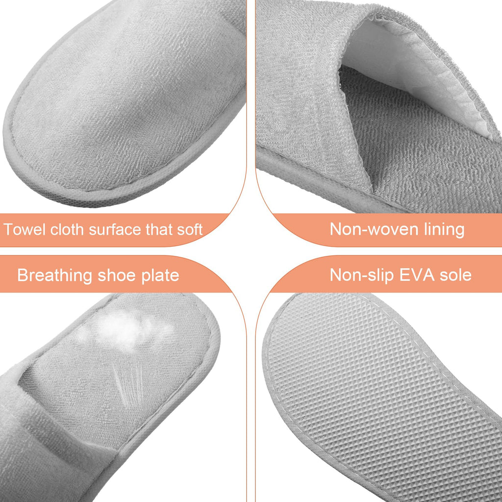 Geyoga 24 Pairs Disposable Slippers for Guests Bulk 2 Size Cotton Soft Spa Hotel House Slippers for Women Men Wedding Party Shoeless Home Indoor Travel