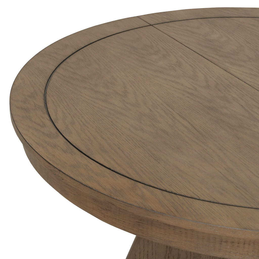 LUMISOL Round Dining Table for 4-6 People, 41"-57" Extendable Kitchen Table with 16" Removable Leaf for Small Places, Kitchen, Dining Room, Espresso