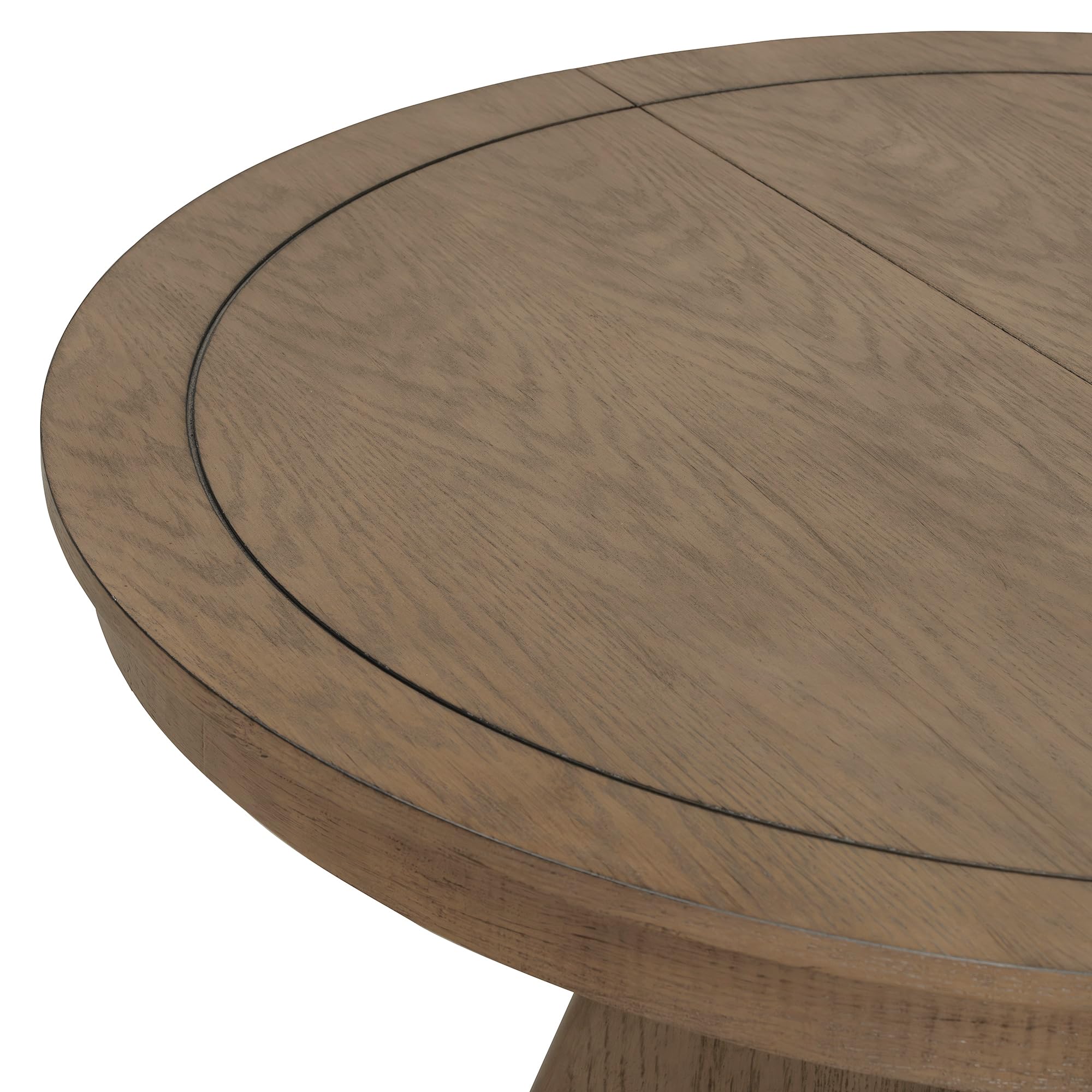 LUMISOL Round Dining Table for 4-6 People, 41"-57" Extendable Kitchen Table with 16" Removable Leaf for Small Places, Kitchen, Dining Room, Espresso