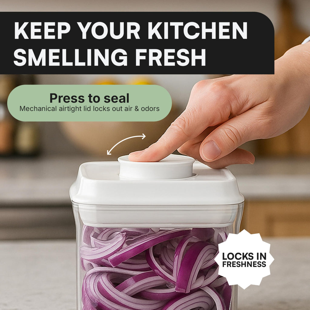 Bop Top Airtight Food Storage Containers with Lid 13.5 Cups / 108 oz | Kitchen Canister Sets | Air Tight Pantry Container | Pop Top Dry Food Storage Containers for Snacks, Sugar, Flour, Baking, Pasta