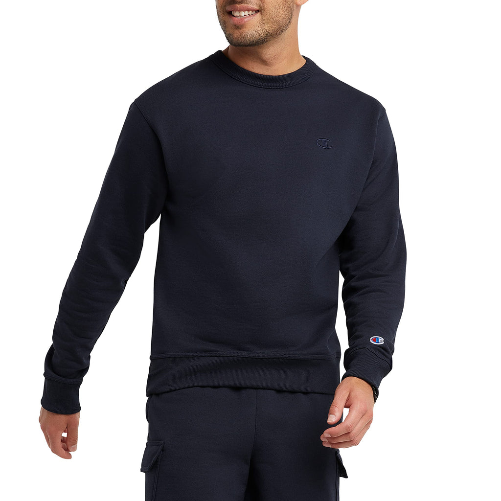 Champion Men's Men's Crewneck Fleece Sweatshirt, Standard Fit, Midweight, C Logo, Available in Regular and Big & Tall