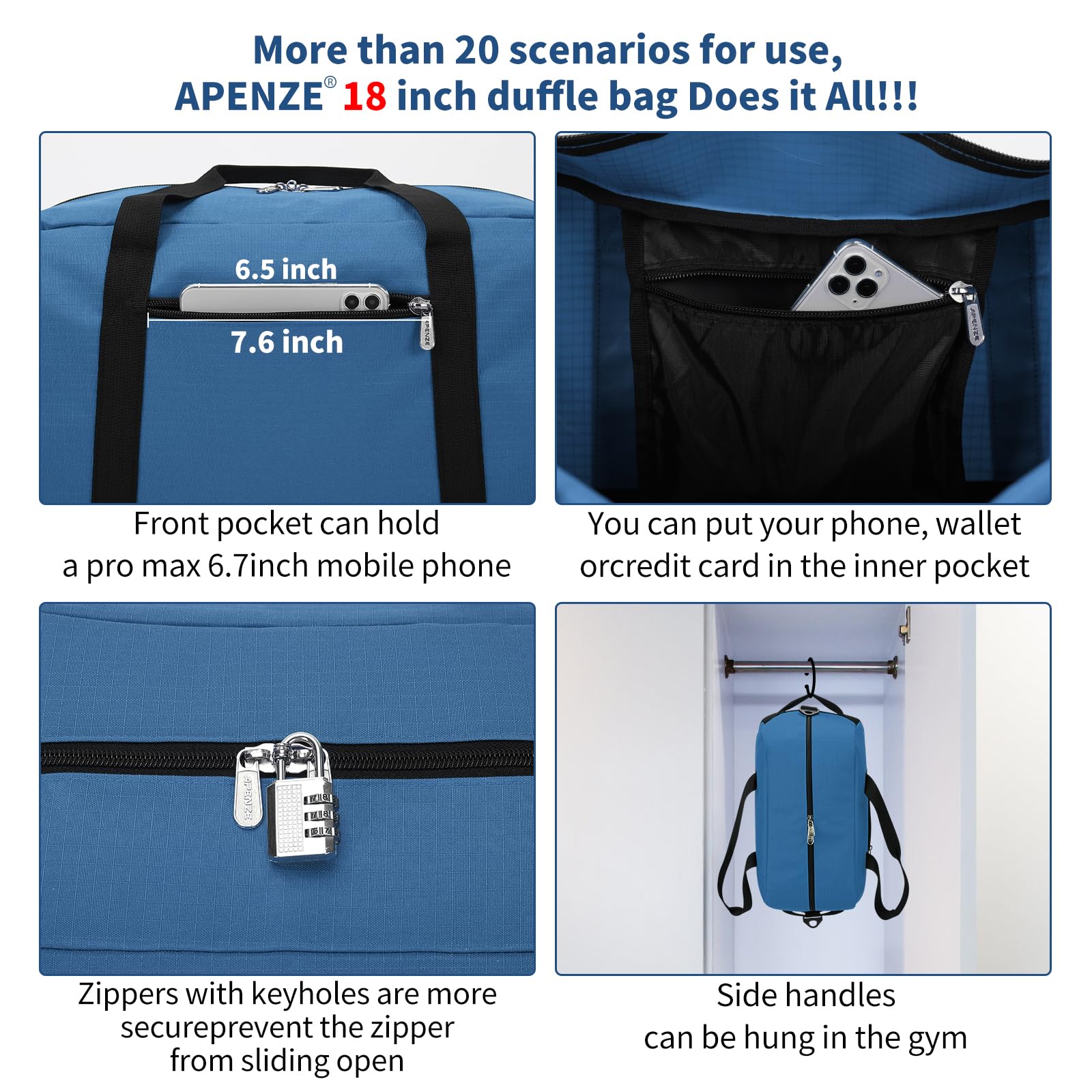 Apenze Small Gym Bag Carry On Bag - 12 in Mini Duffle Bag Lightweight for Overnight Travel(Camouflage)