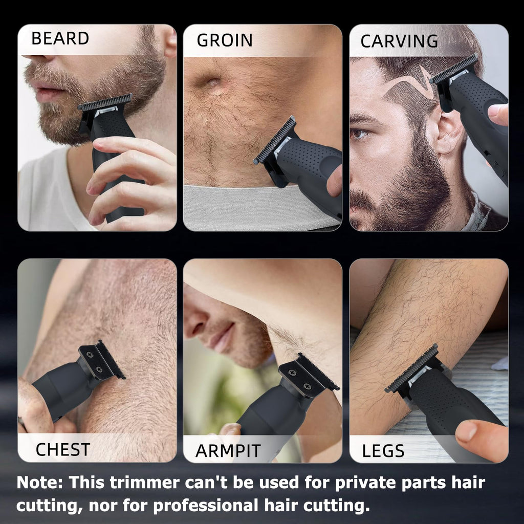 IWEEL Professional Beard Trimmer for Men - Electric Hair Clippers, Zero Gapped T-Blade Edgers, Cordless Rechargeable Mustache Trimmer Grooming Kit for Body