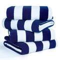 American Soft Linen Cabana Striped Beach Towels, 30x60 inch 4 Piece Oversize Pool Towels, Quick Drying Sand Free Swim Towels, Beige
