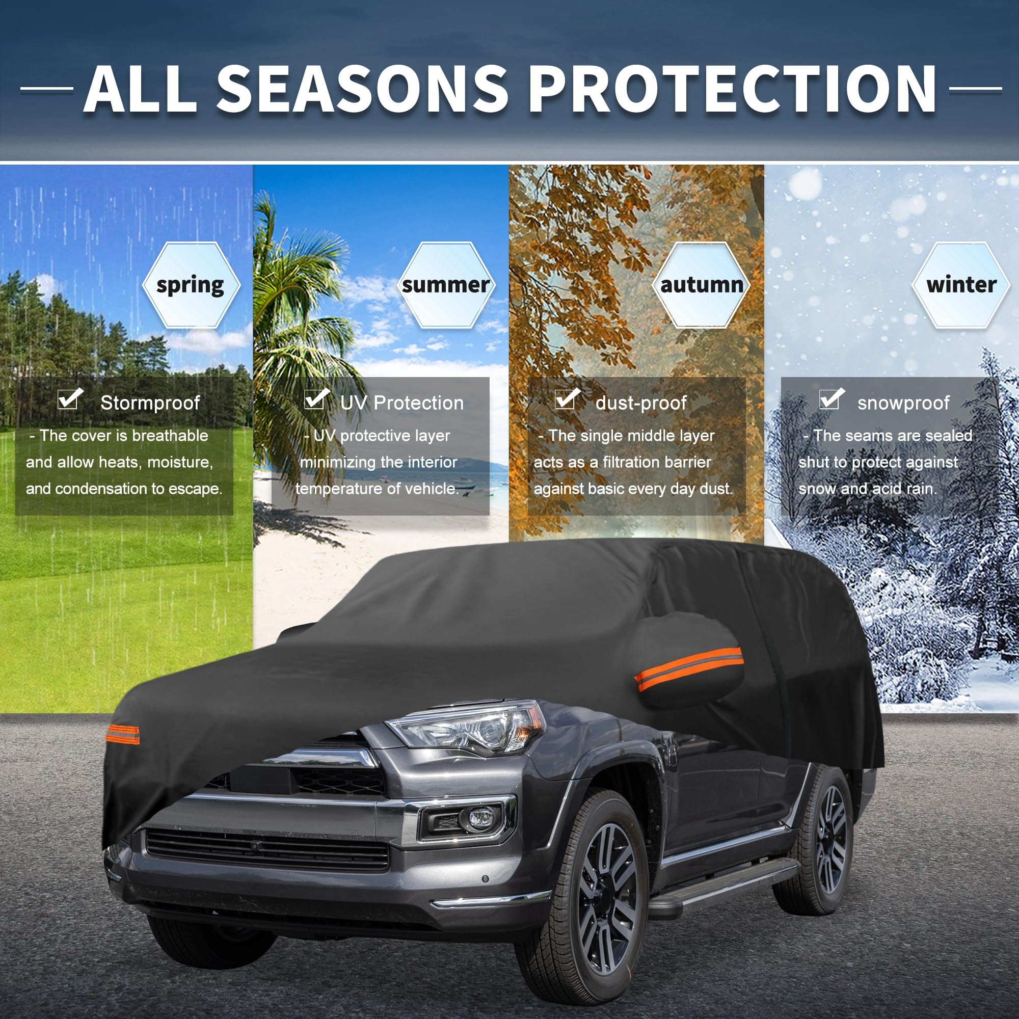 X AUTOHAUX Car Cover for Mini Cooper 2DR 2002-2021 210D-PU Outdoor Full Car Cover All Weather with Door Zipper