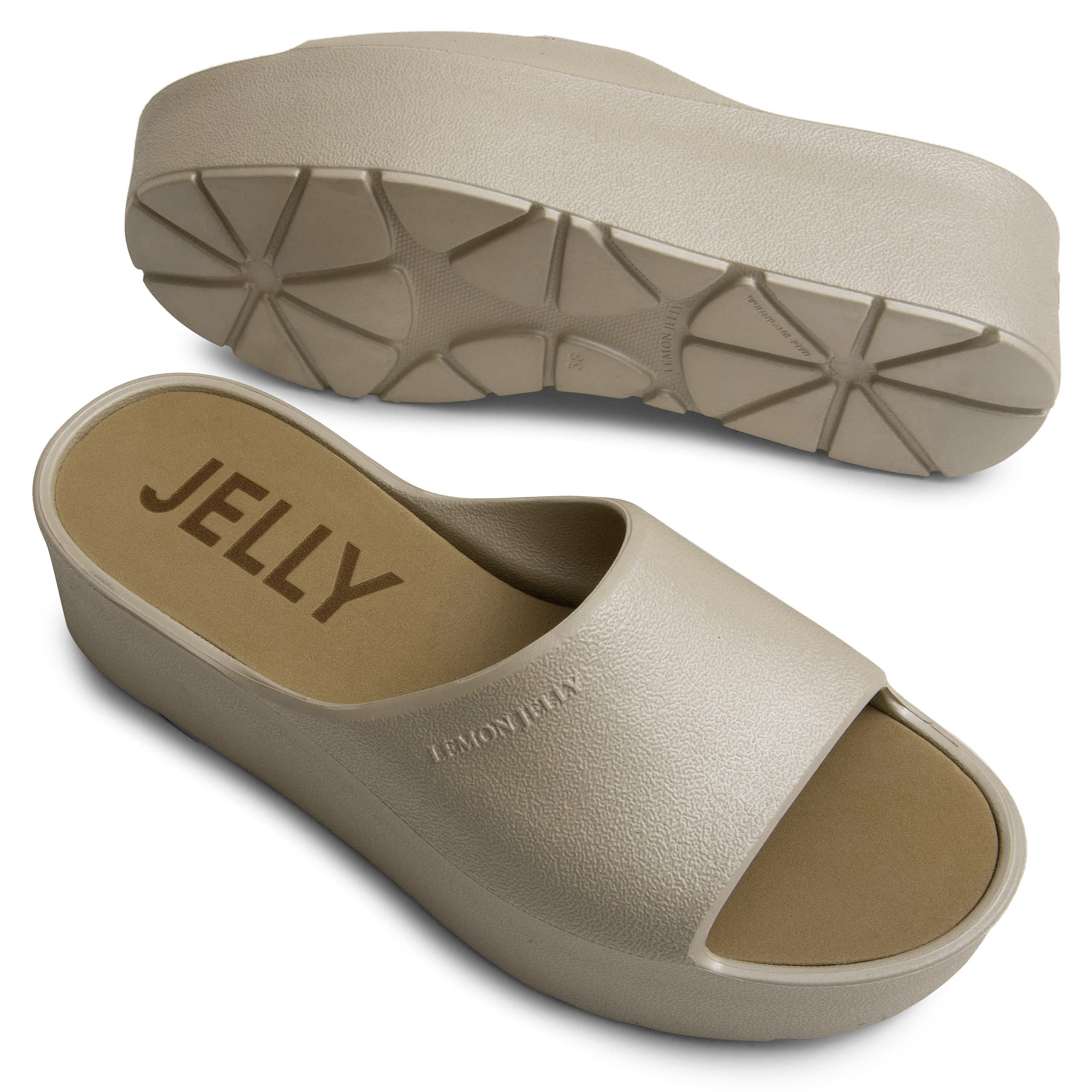 Lemon Jelly Women's Sunny Platform Sandals - Cute Water-Friendly Comfort Wedges for the Beach or Casual Wear - Super Lightweight Slip-On Flip Flops for Ladies