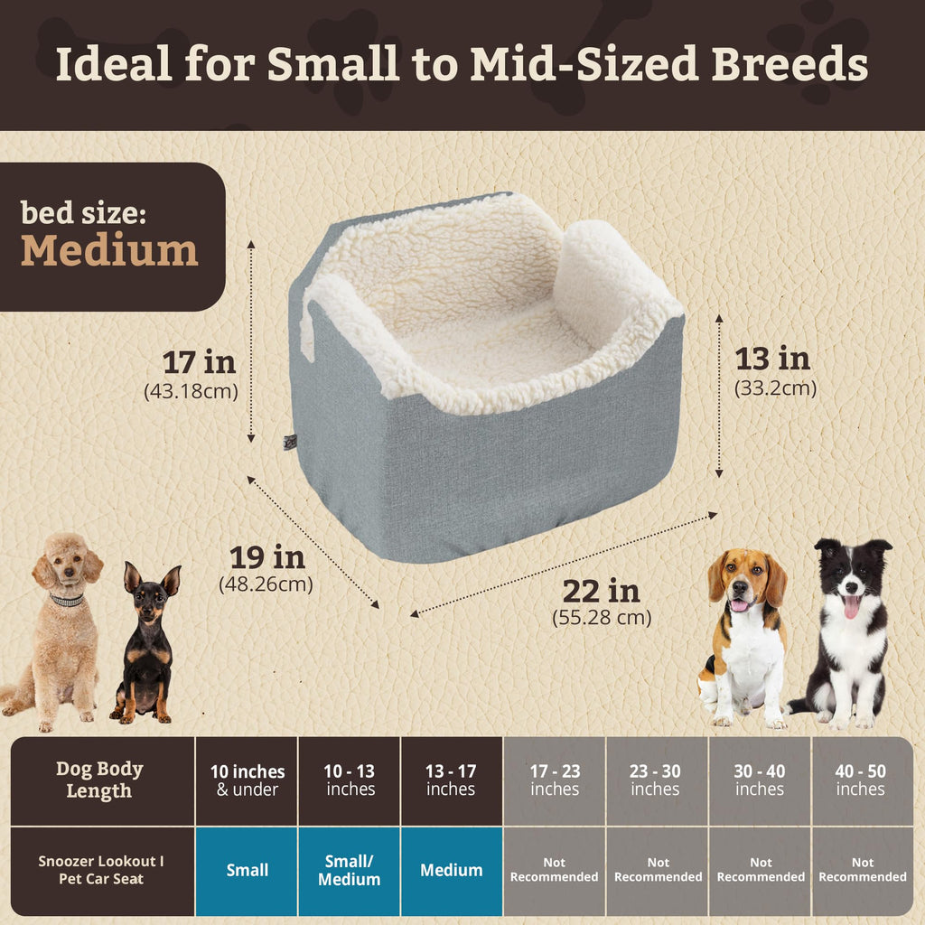 SNOOZER PET Products Lookout 1 Dog CAR SEAT, Birch Diamond, Small