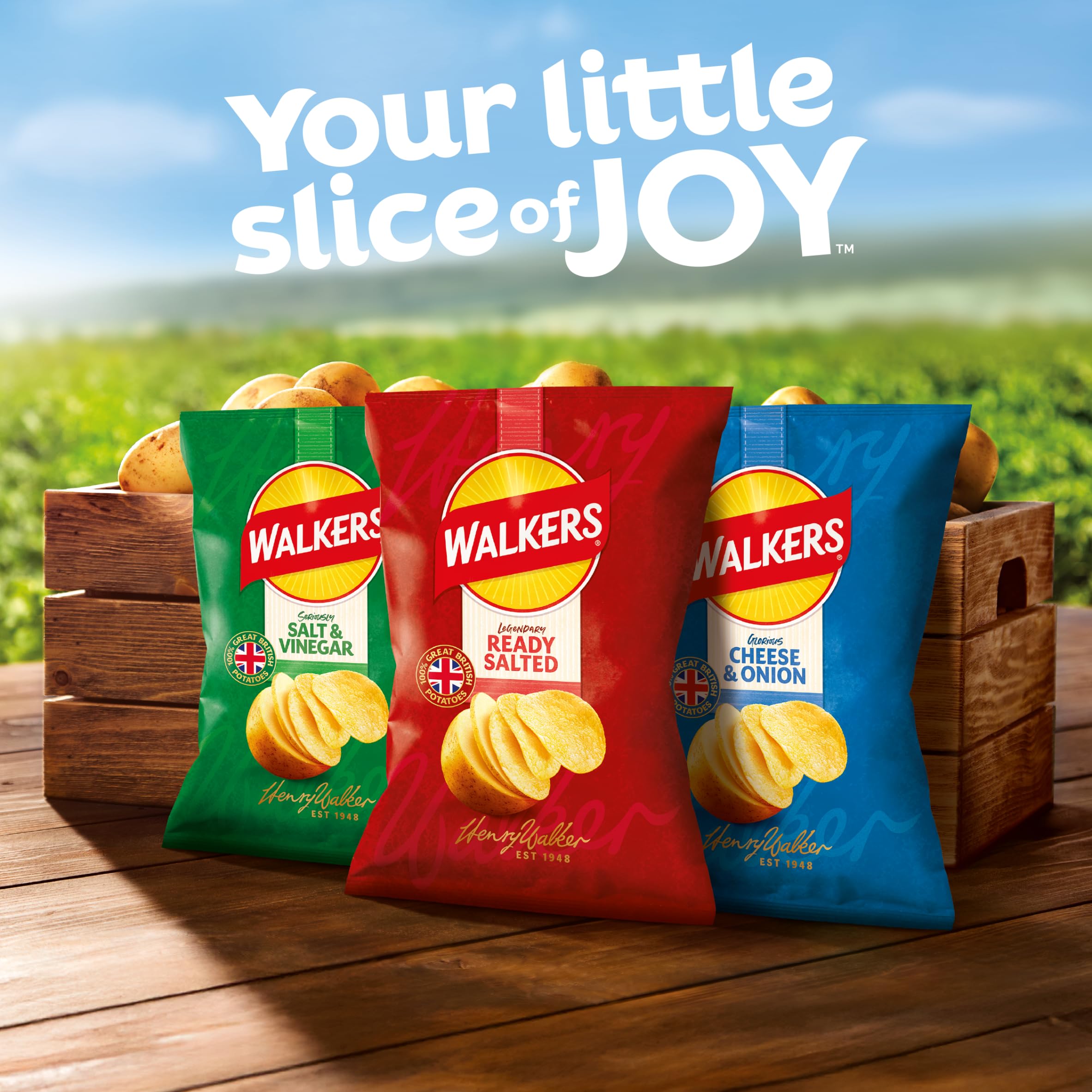 Walkers Smoky Bacon Crisps Box, 32.5 G (Case Of 32)