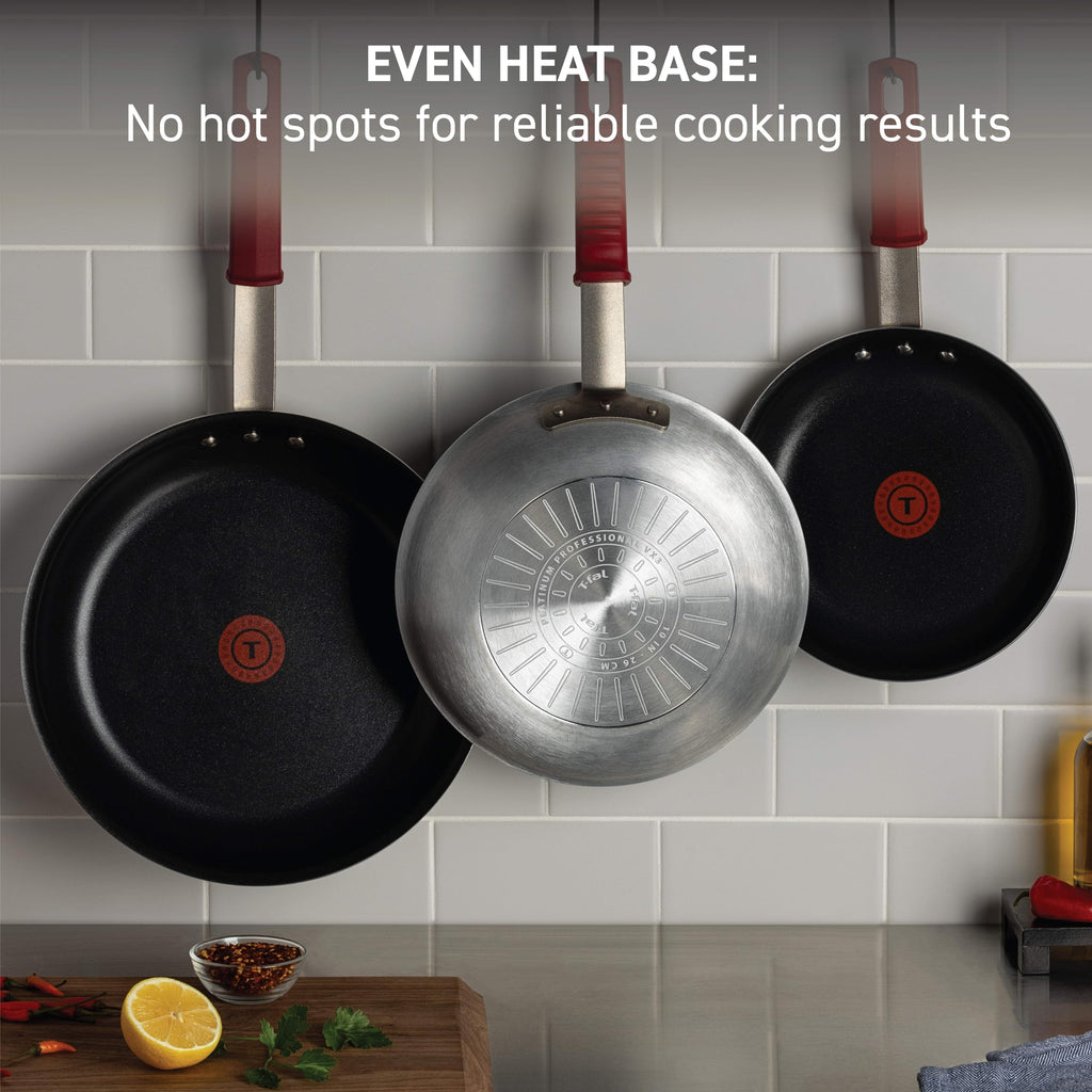 T-Fal Ultimate Hard Anodized Nonstick Fry Pan With Lid 12 Inch, Oven Broiler Safe 400F, Lid Safe 350F, Cookware, Pots and Pans, Kitchen Frying Pans, Skillets, Home, Dishwasher Safe, Onyx
