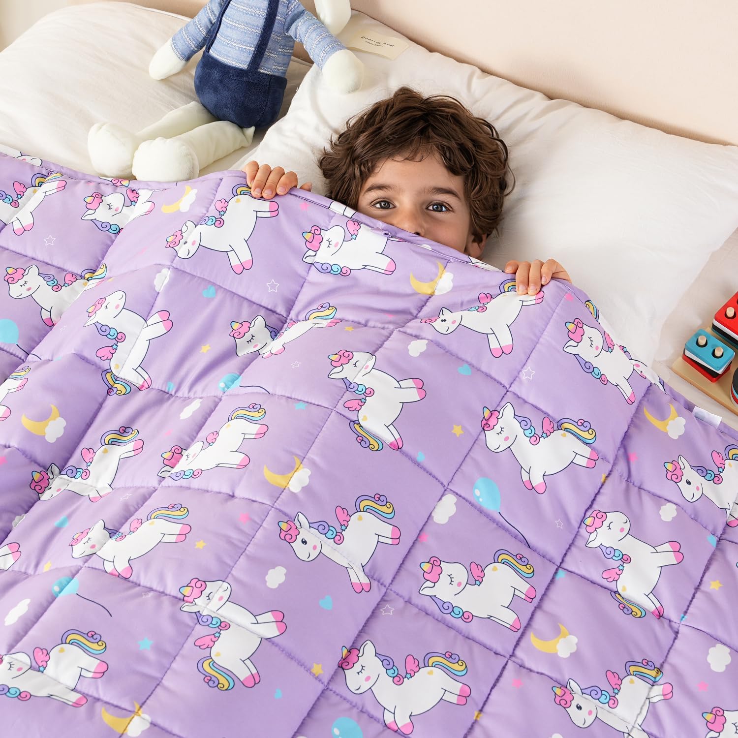 Mr. Sandman Weighted Blanket 3 Pounds Washable, Best for 20-40lb Breathable Cotton Heavy Blanket with Nontoxic Glass Beads - 36" x 48" Cute Cat