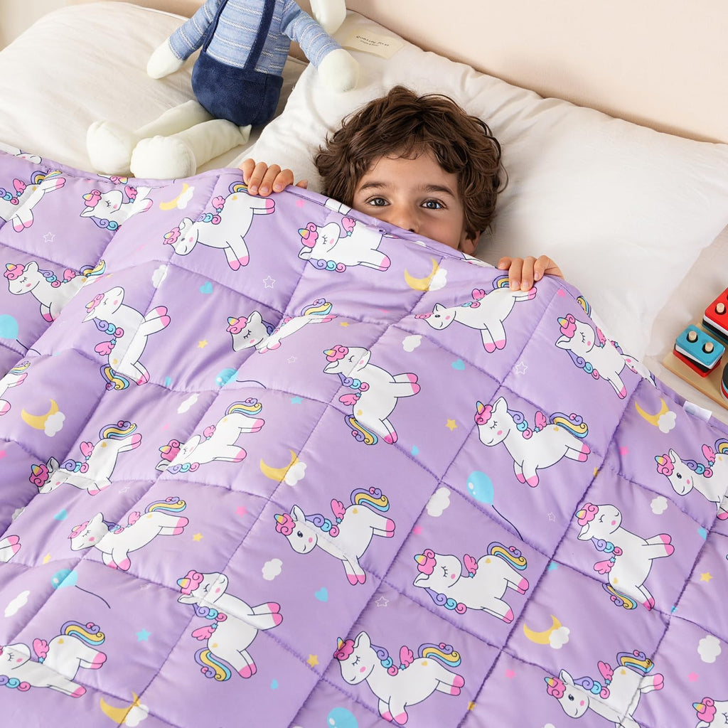 Mr. Sandman Weighted Blanket 3 Pounds Washable, Best for 20-40lb Breathable Cotton Heavy Blanket with Nontoxic Glass Beads - 36" x 48" Cute Cat