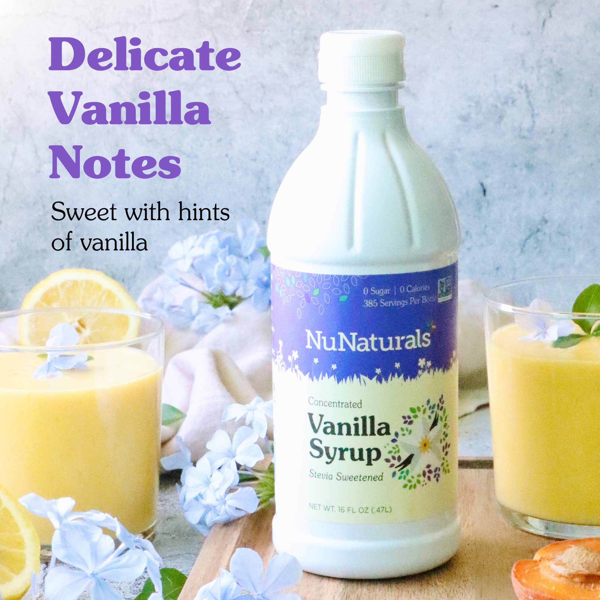 NuNaturals Stevia Syrup, Sugar-Free Sweetener, Plant-Based Sugar Substitute, Zero Calorie, Chocolate Flavor Syrup, 16 oz
