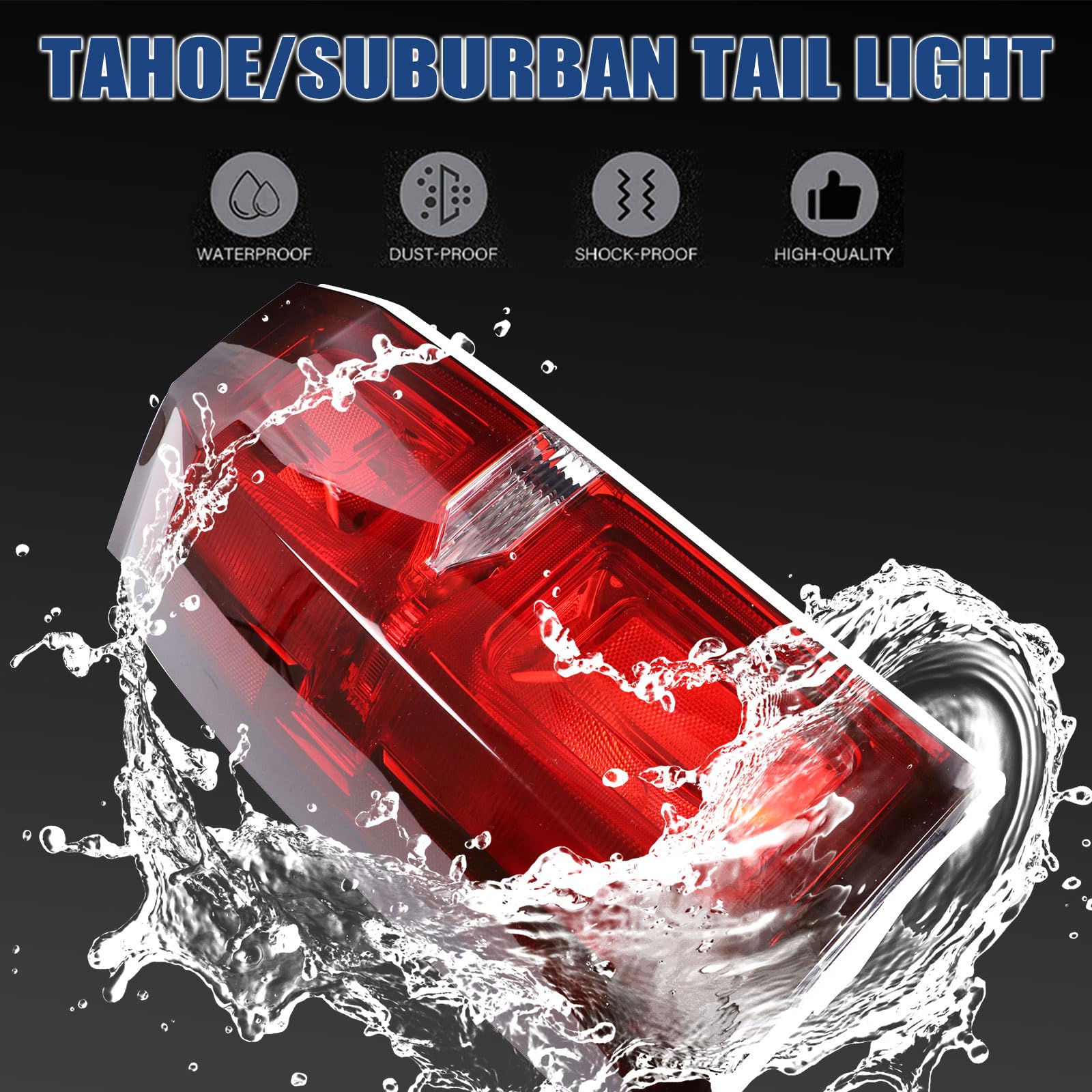 Tail Light Assembly Compatible with Chevy Tahoe Suburban 2015 2016 2017 2018 2019 2020 LED Brake Lamp Left Driver Side # 84467058 GM2800264