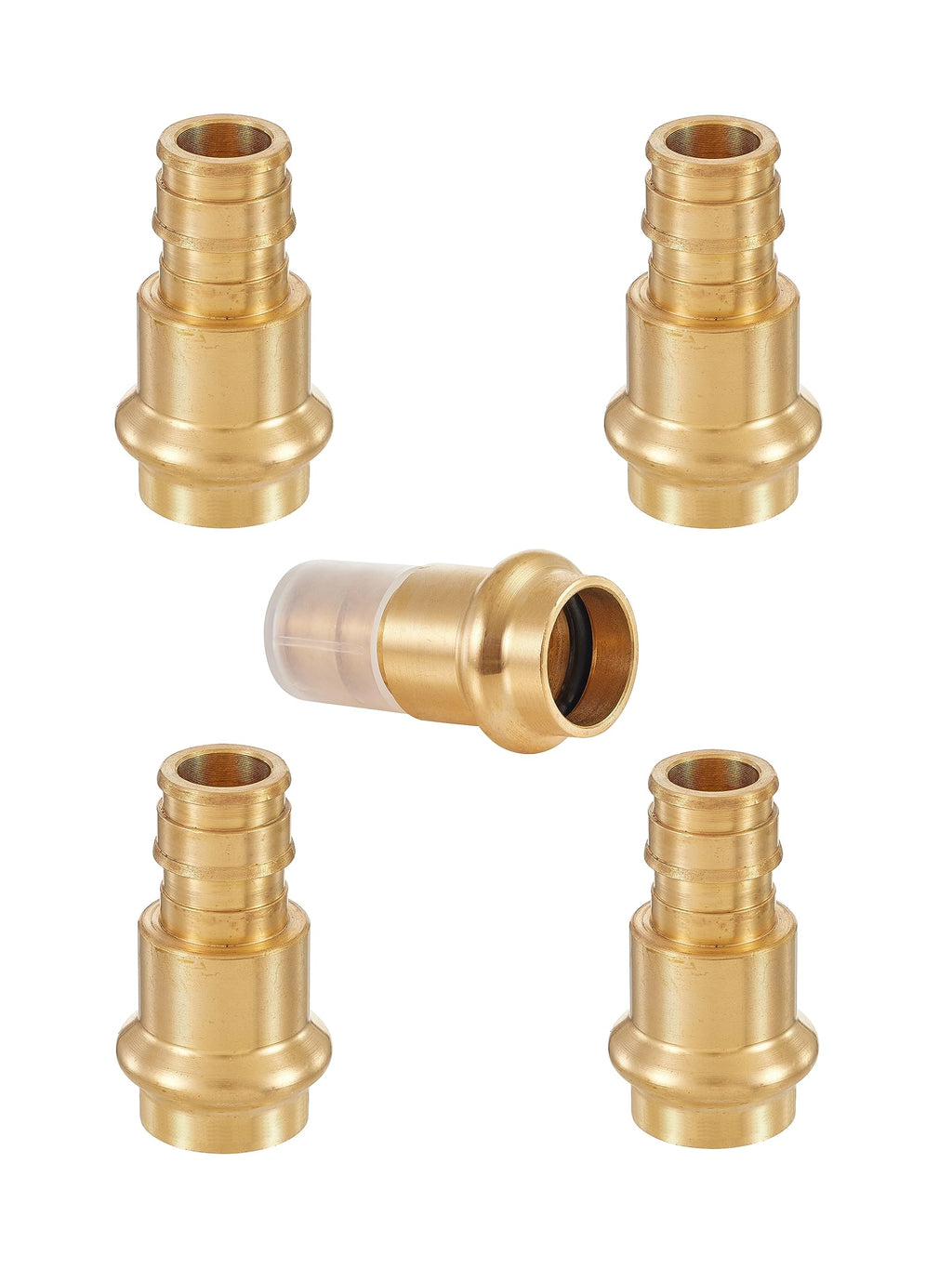 (Pack of 2) EFIELD 1" Copper Press X 1" PEX Crimp Coupling Brass Adapters For Copper and Pex Pipe Connection,(PEX1807388-2PCS)
