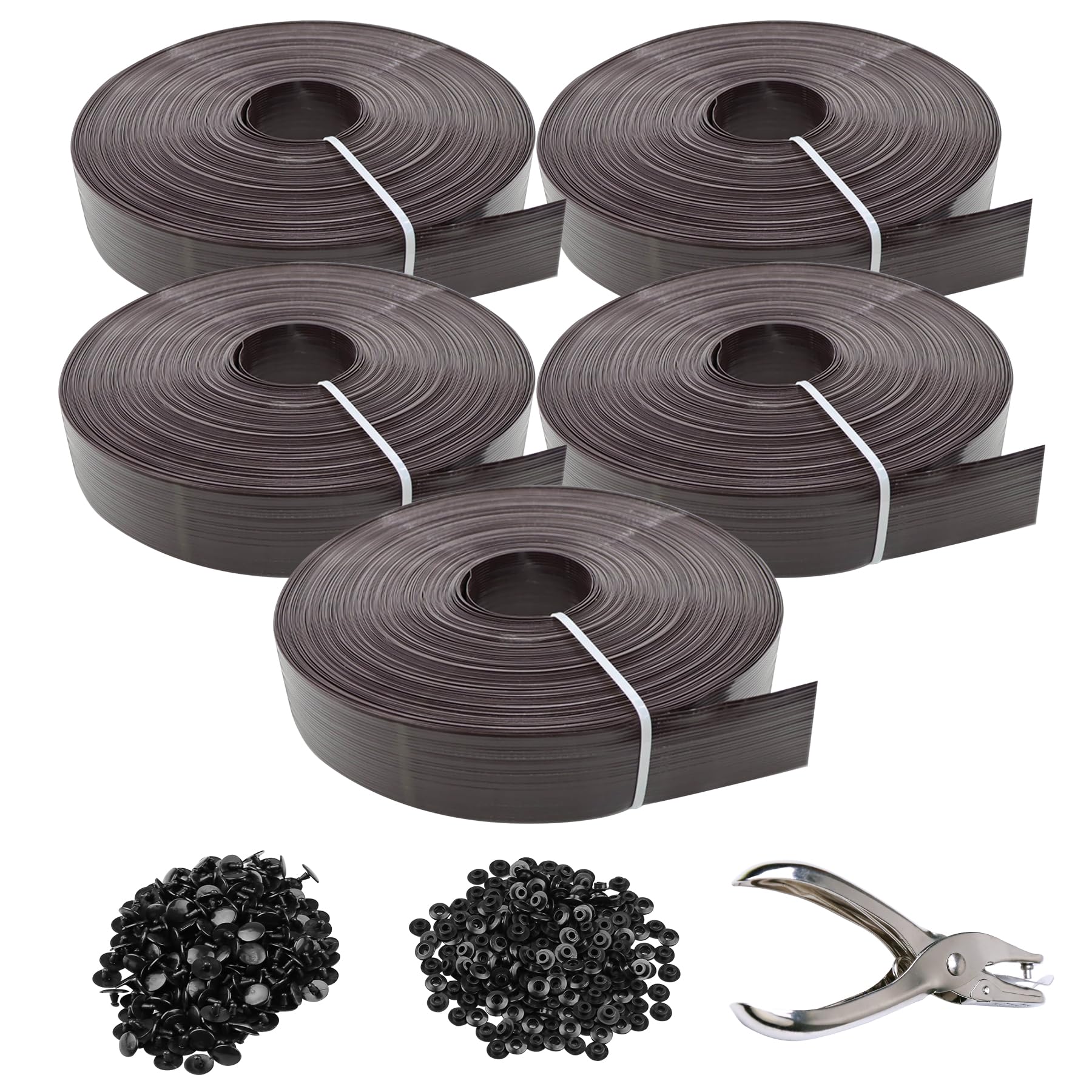 Chain Link Fence Privacy Tape, 246ft x 0.15ft Chain Link Fence Slats, Fence Covering Privacy, Brown (200PCS Button + Puncher Included)