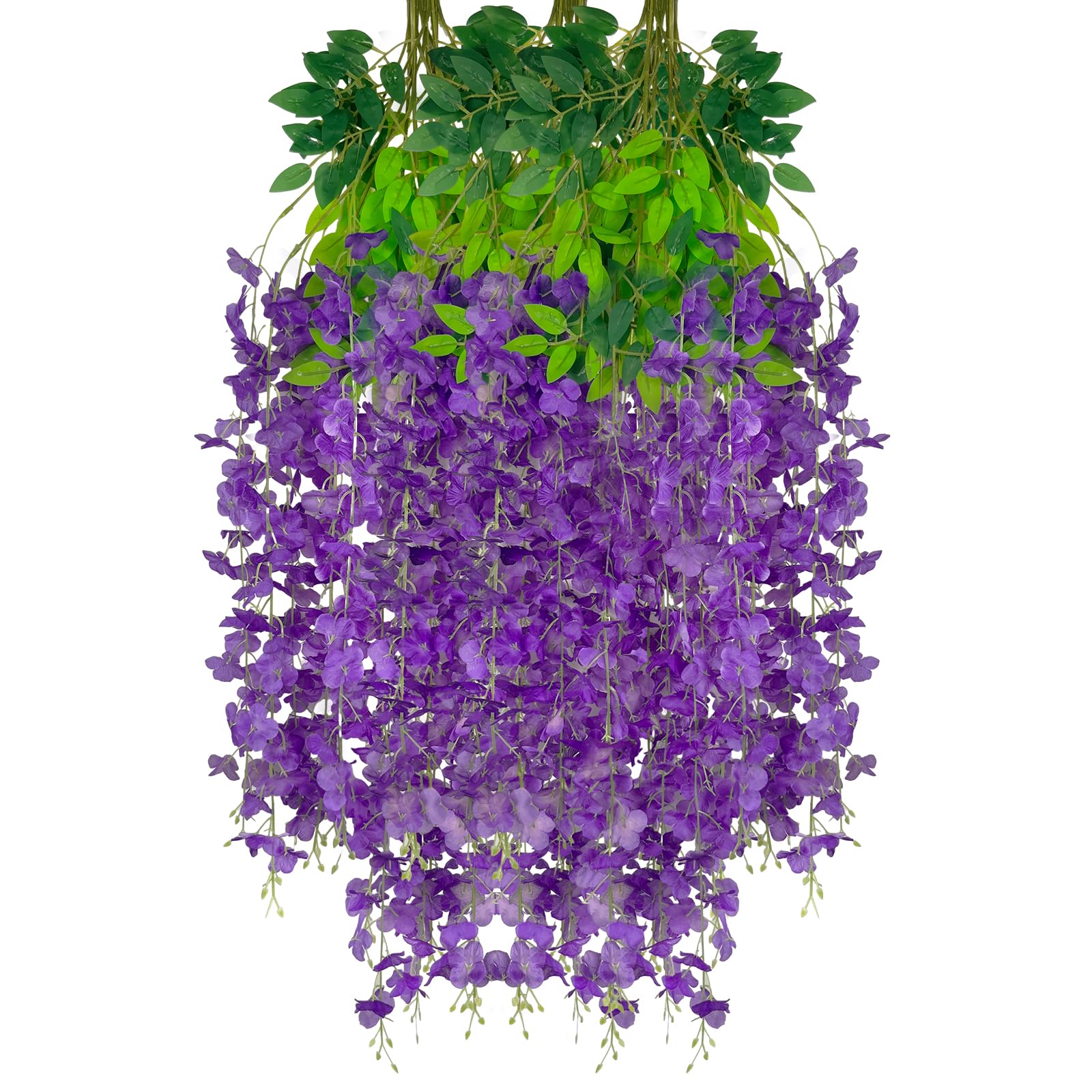 5 Pack Pink Wisteria Hanging Flowers Garland, 3.77 Feet Artificial Flower Vines, Fake Wisteria, Artificial Vines Hanging Garland for Backdrop Outdoor Yard Garden Decor