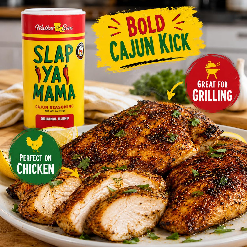 Slap Ya Mama Cajun Seasoning from Louisiana, Original Blend, No MSG and Kosher, 4 Ounce