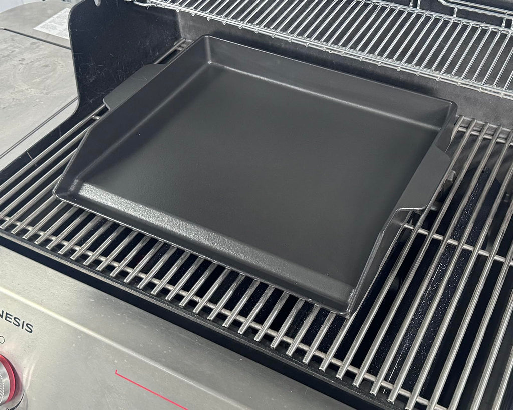 Carbon Steel Griddle for Gas Grill, Double Burner Griddle Compatible with Induction, Stove Top, Electric, Oven - 17" x 10" Professional Cookware for Cooktop, NonStick Griddle Pan