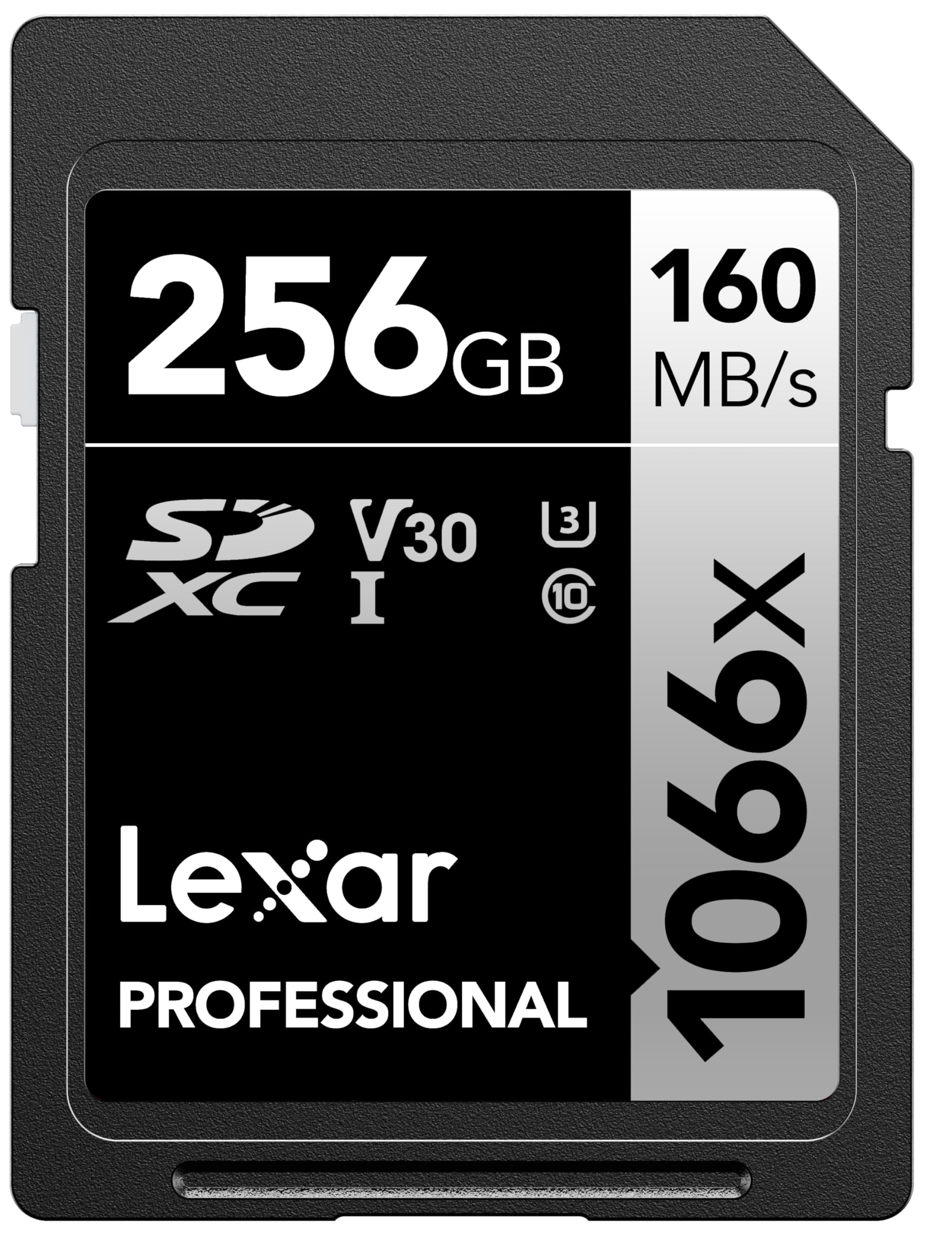 Lexar 256GB Professional 1066x SD Card, UHS-I, C10, U3, V30, Full HD, 4K, Up To 160MB/s Read SDXC Memory Card, for DSLR & Mirrorless Cameras (LSD1066256G-BNNNU)