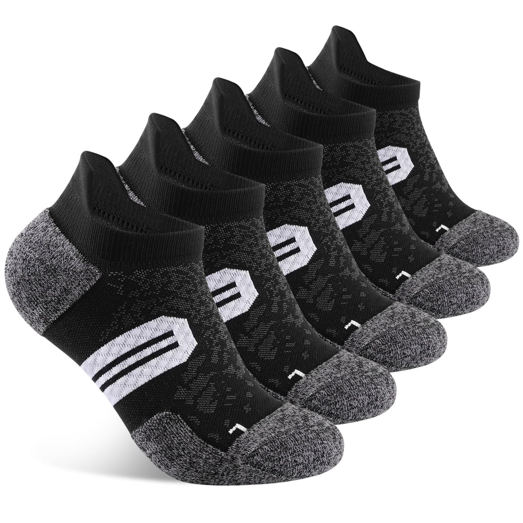 BUDERMMY Womens Ankle Compression Socks with Arch Support Athletic Low cut Running Socks for Women Workout Cushion 5 Pairs