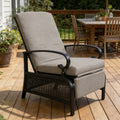 Kozyard Adjustable Outdoor Reclining Lounge Chair, Cushioned Patio Chaise Lounge with Extendable Metal Frame for Sunbathing, Reading & Relaxing – Comfortable Outdoor Recliner, Aqua