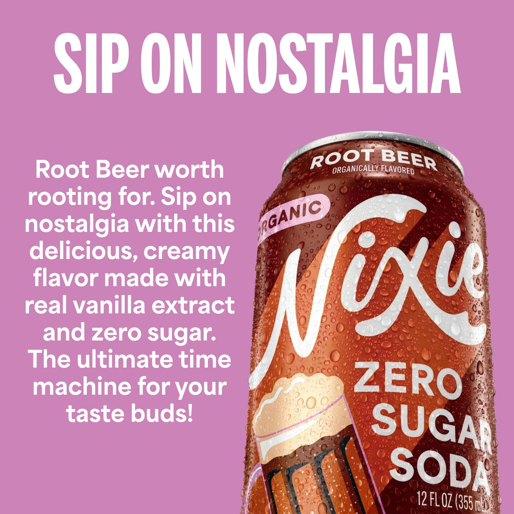 Nixie Organic Zero Sugar Soda, NEW Cherry Cola, Healthy Soda Pop, Non-GMO, 0 Sugar, 0 Calories, 40mg Caffeine, 12oz Cans (12 Pack)