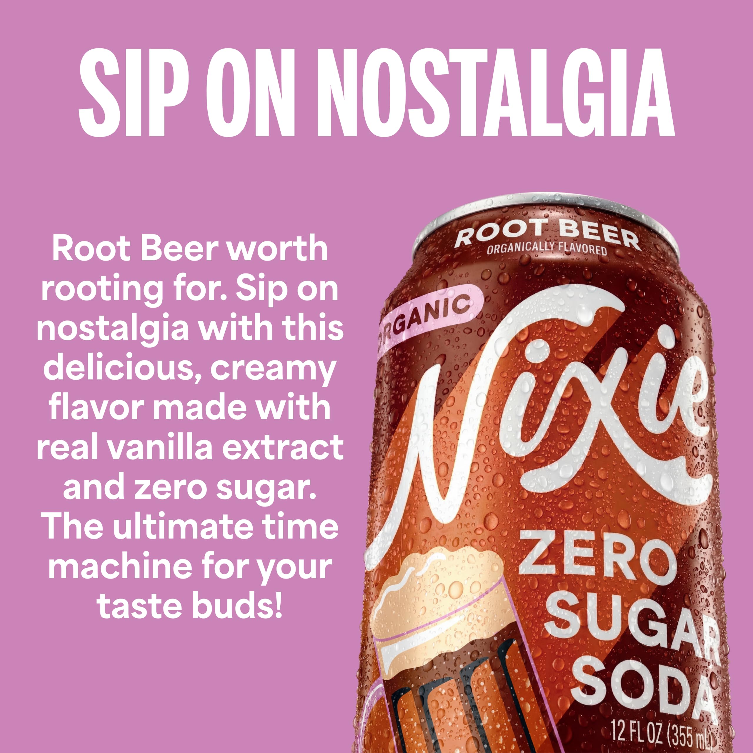 Nixie Organic Zero Sugar Soda, NEW Cherry Cola, Healthy Soda Pop, Non-GMO, 0 Sugar, 0 Calories, 40mg Caffeine, 12oz Cans (12 Pack)