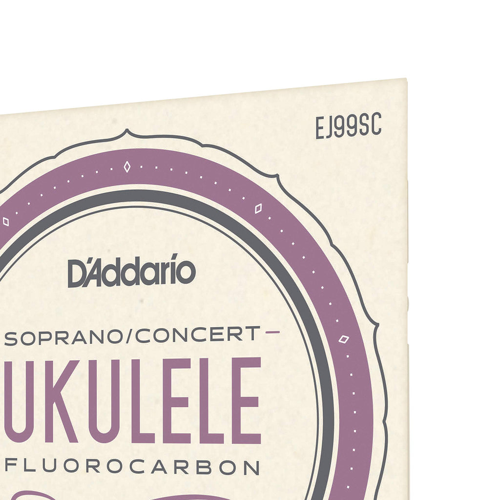 D'Addario Baritone Ukulele Strings, Fluorocarbon, EJ99B, 4-String Set, Pack of 1