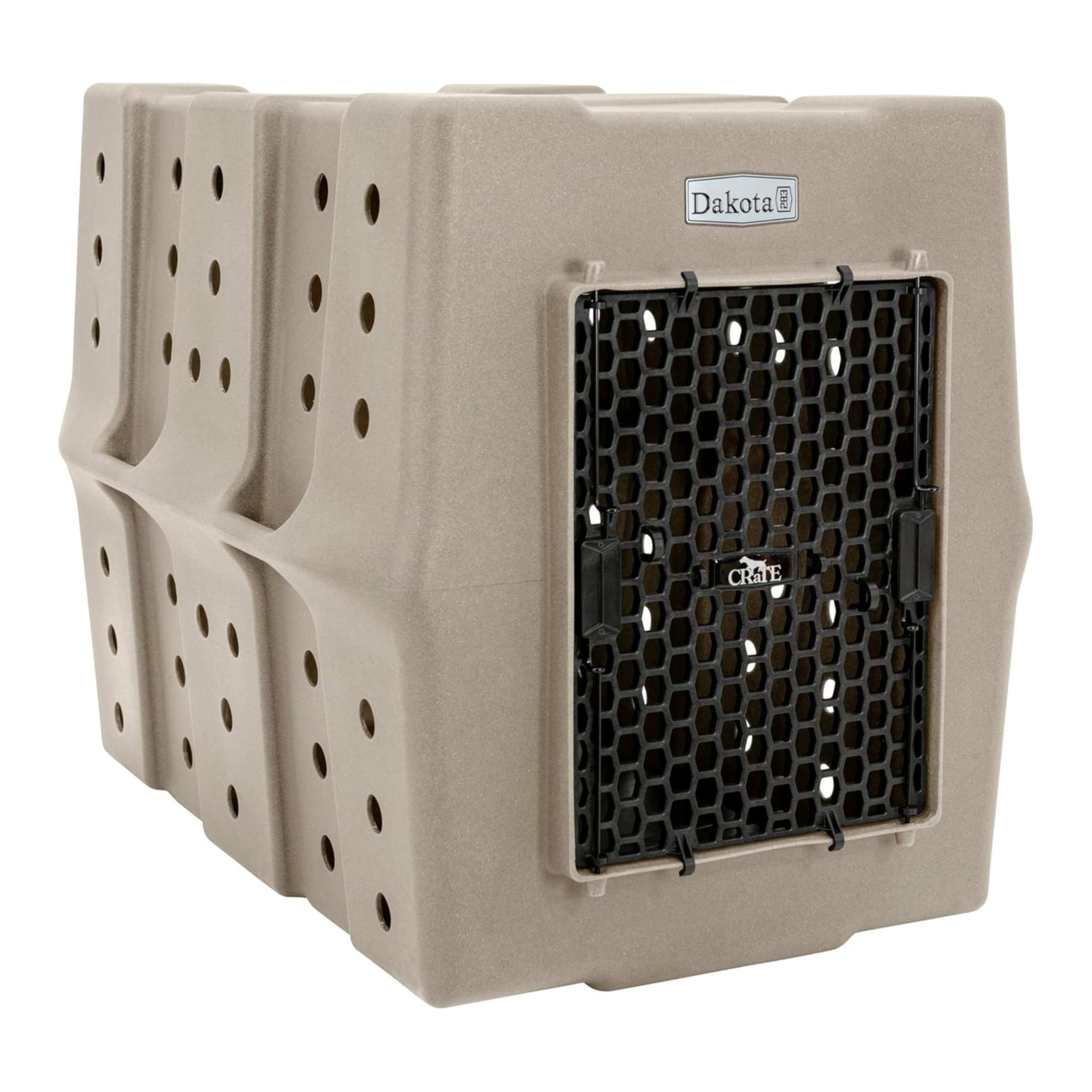 Dakota 283 Canine Rough and Tough Economy Dog Crate w/ Removable Two-Way Door - Heavy Duty Outdoor Kennel for Medium Breed Dogs (Coyote Granite, Intermediate)