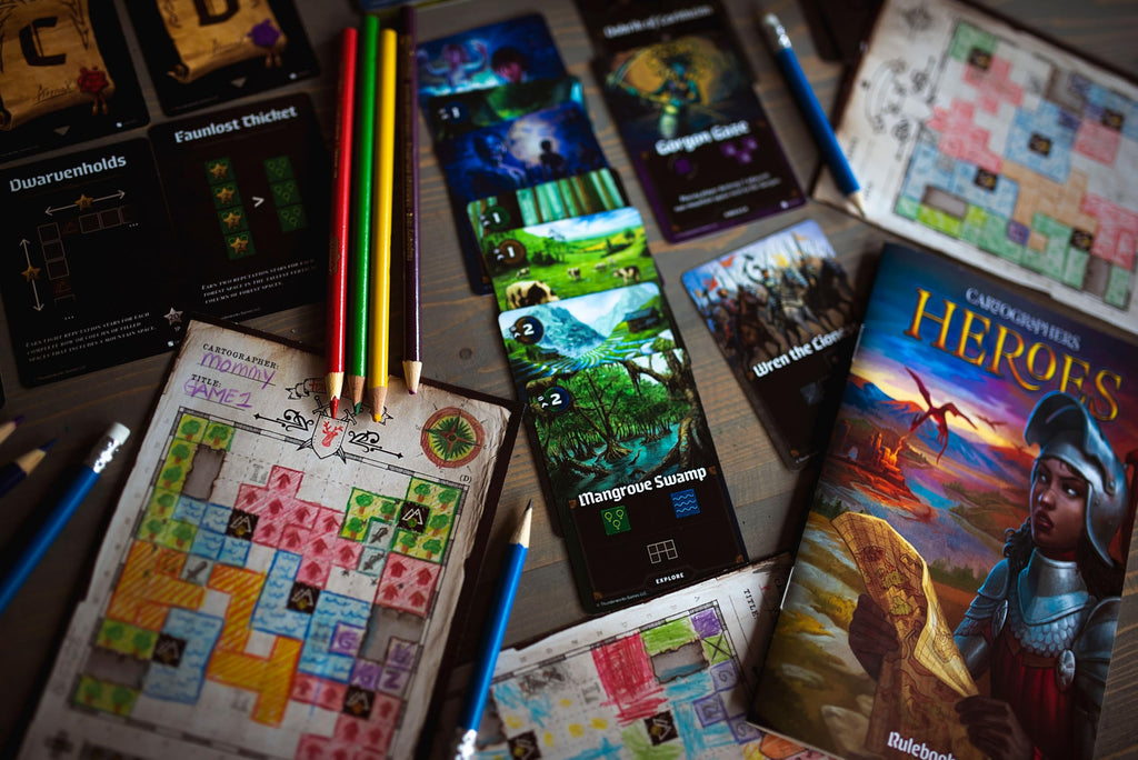 Cartographers Board Game | Award-Winning Game of Map Drawing | Strategy Flip and Write Family Game of Fantasy Cartography | 30-45 Minutes for 1-99 Players Ages 10+ | Thunderworks Games