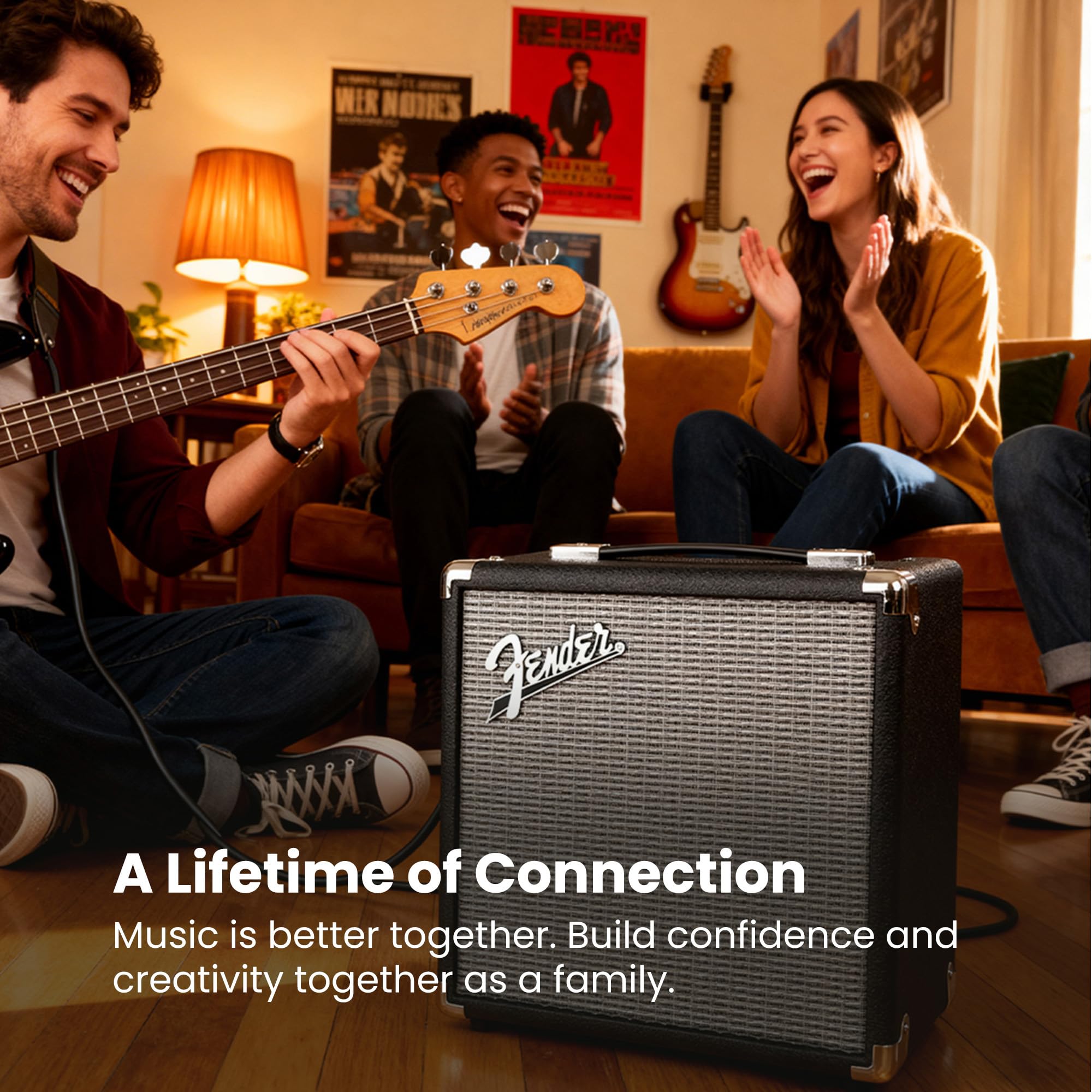 Fender Rumble 15 Bass Guitar Combo Amplifier Bundle with Instrument Cable and Austin Bazaar Instructional DVD