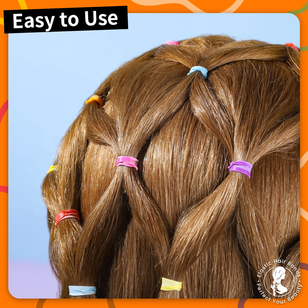 Teenitor Clear Elastic Hair Bands, 2000pcs Mini Hair Rubber Bands, Hair Ties, Soft Hair Elastics Ties, 2mm in Width and 30mm in Length