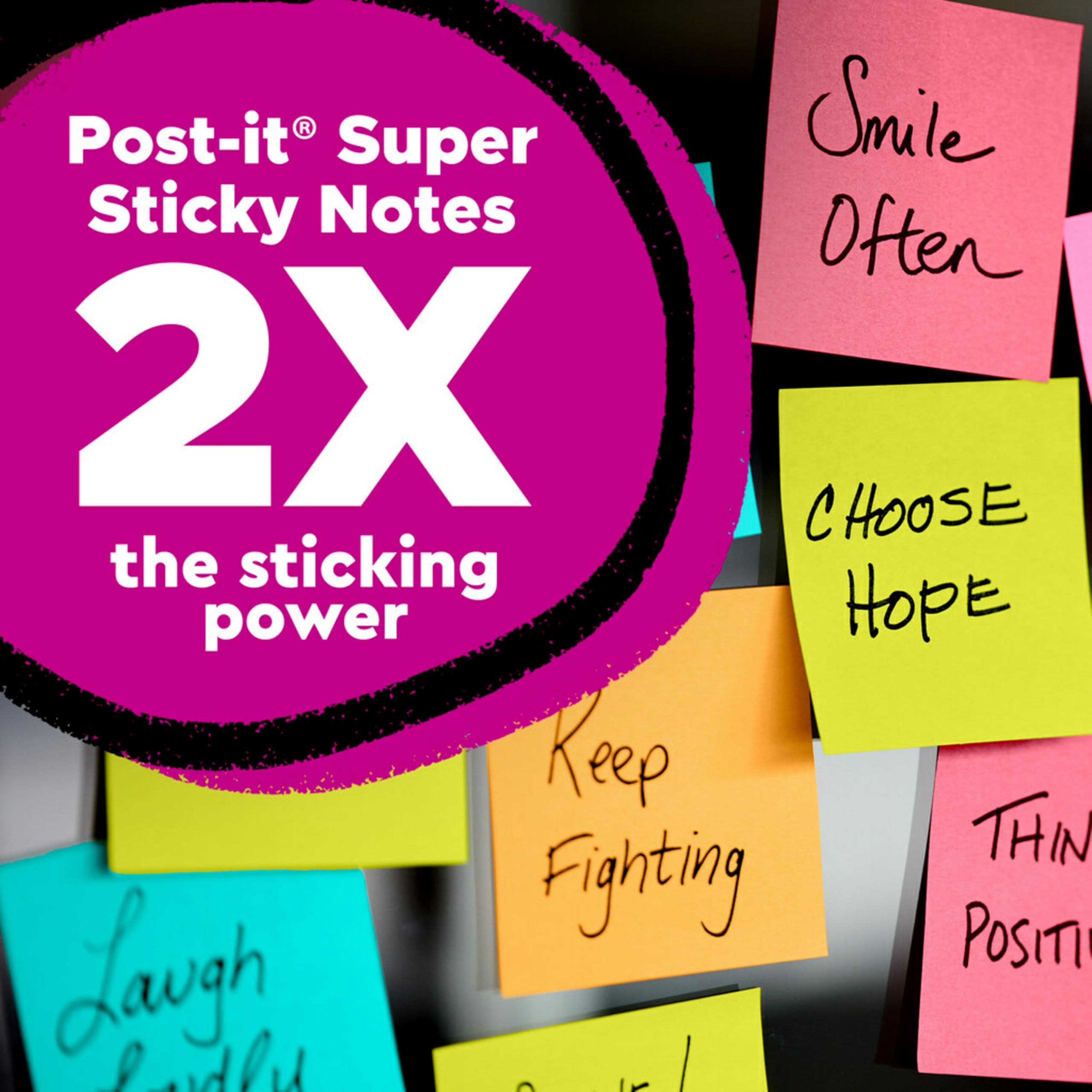 Post-it Super Sticky Notes, 5 Sticky Note Pads, 3 x 3 in., School Supplies, Office Products, Sticky Notes for Vertical Surfaces, Monitors, Walls and Windows, Limeade Green