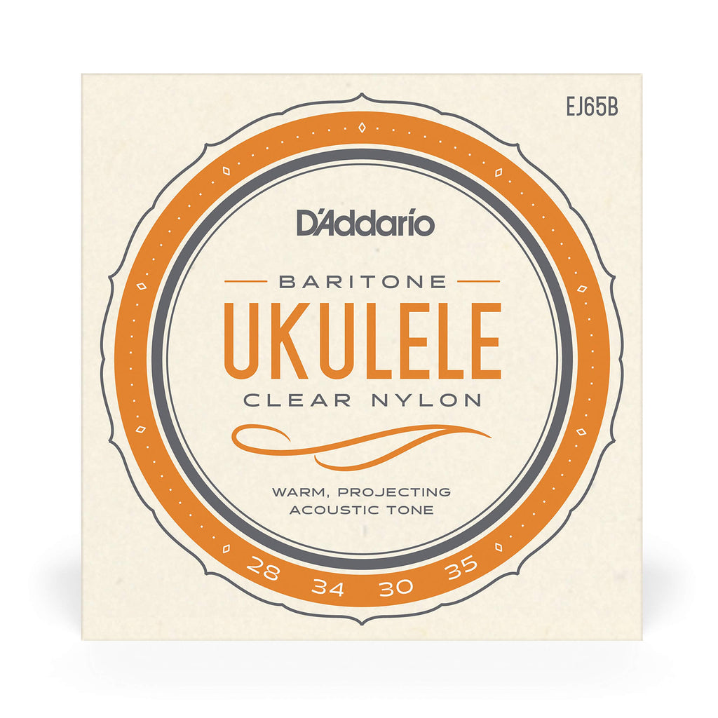 D'Addario Baritone Ukulele Strings, Fluorocarbon, EJ99B, 4-String Set, Pack of 1