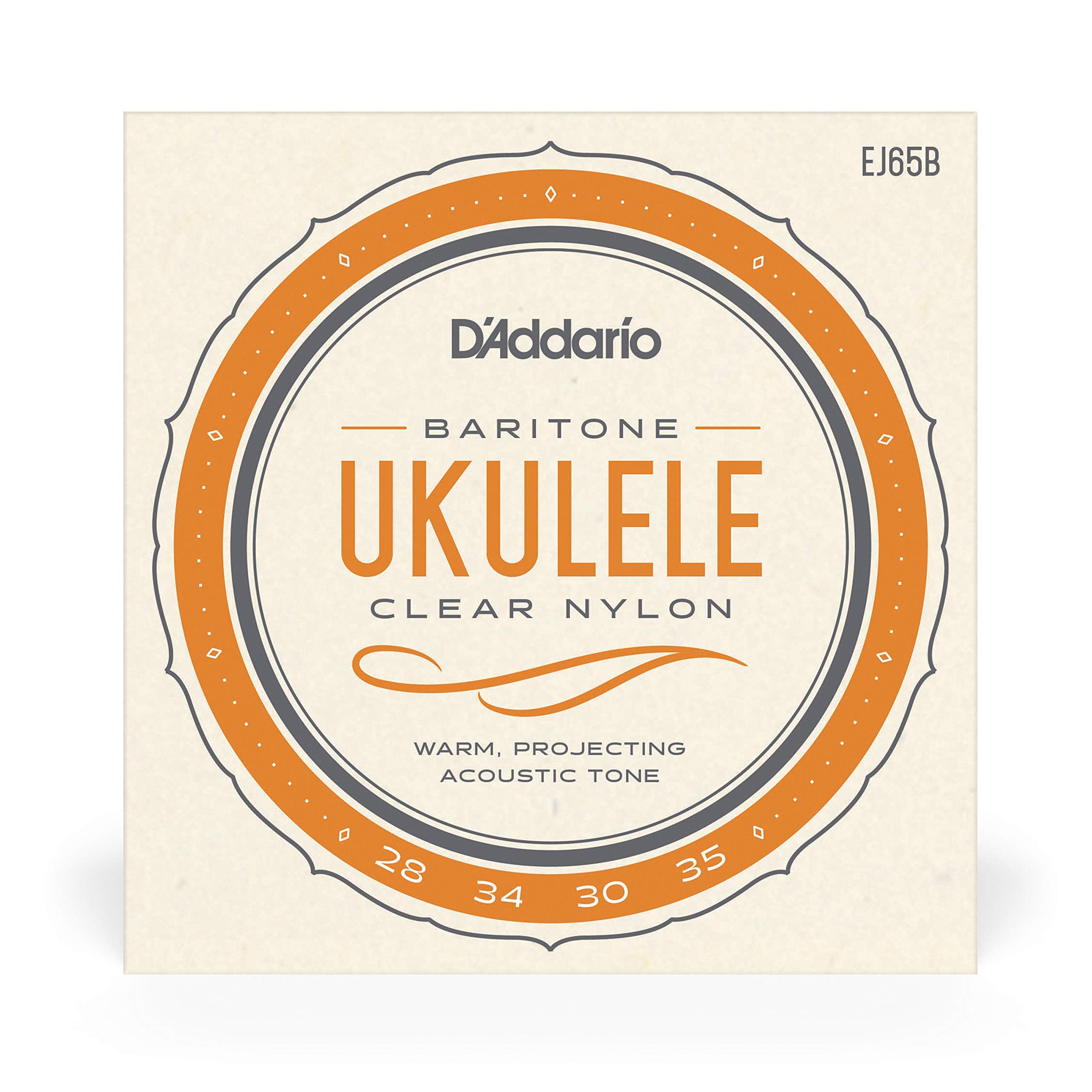 D'Addario Baritone Ukulele Strings, Fluorocarbon, EJ99B, 4-String Set, Pack of 1