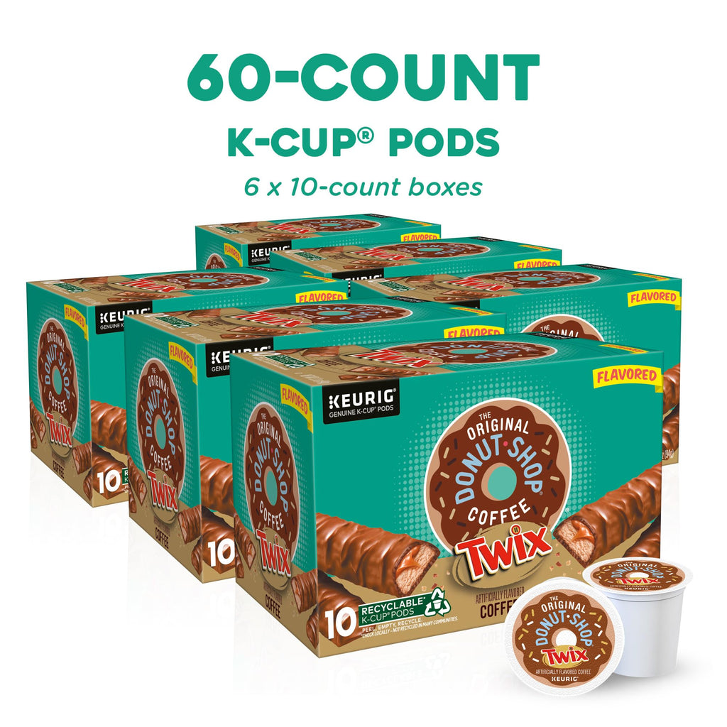The Original Donut Shop Coffee Chocolate Glazed Donut Keurig Single-Serve K-Cup Pods, Medium Roast Coffee, 60 Count (6 Packs of 10)